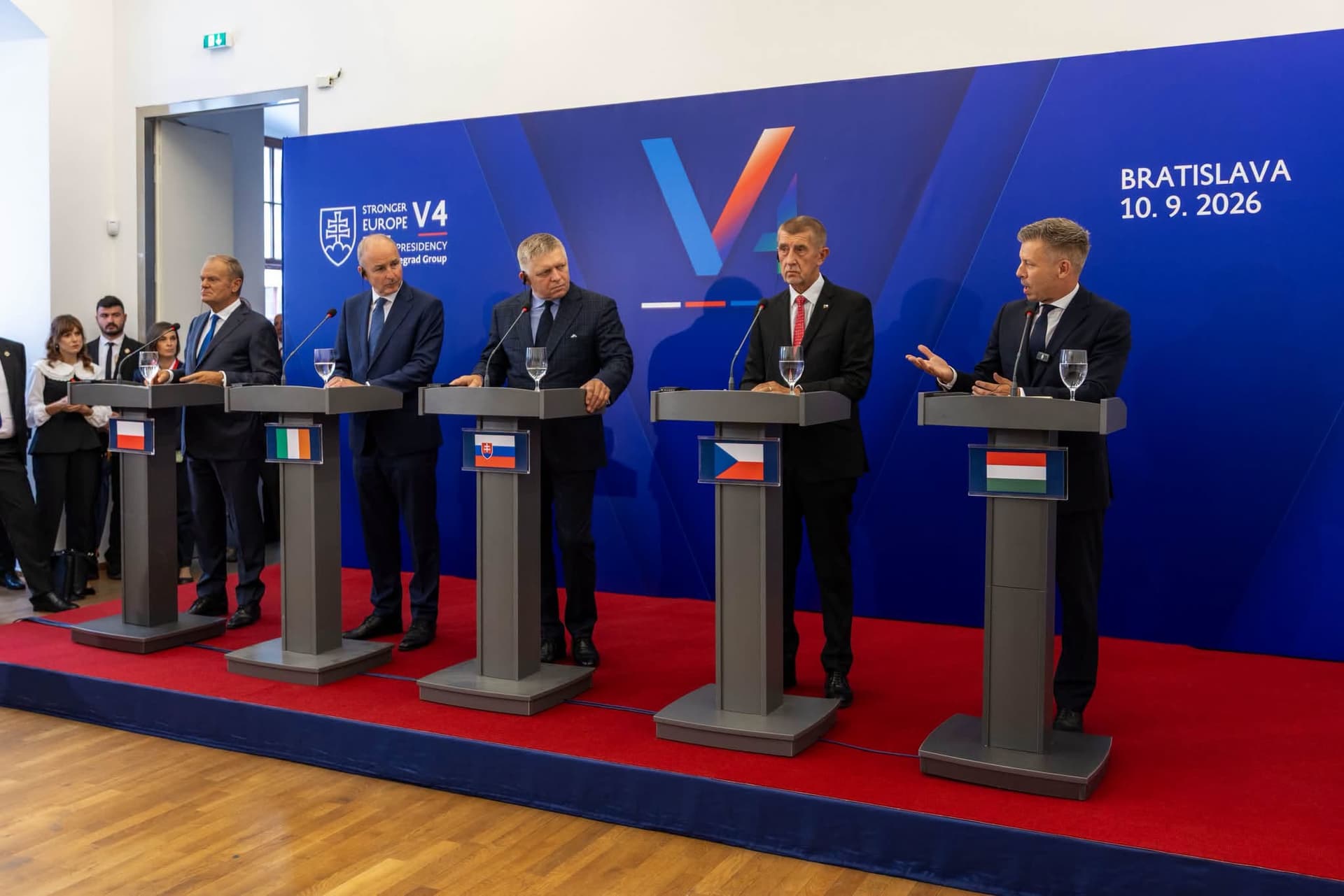 Magyar Péter a V4-találkozón: Nincs rendben a napi egymillió eurós bírság