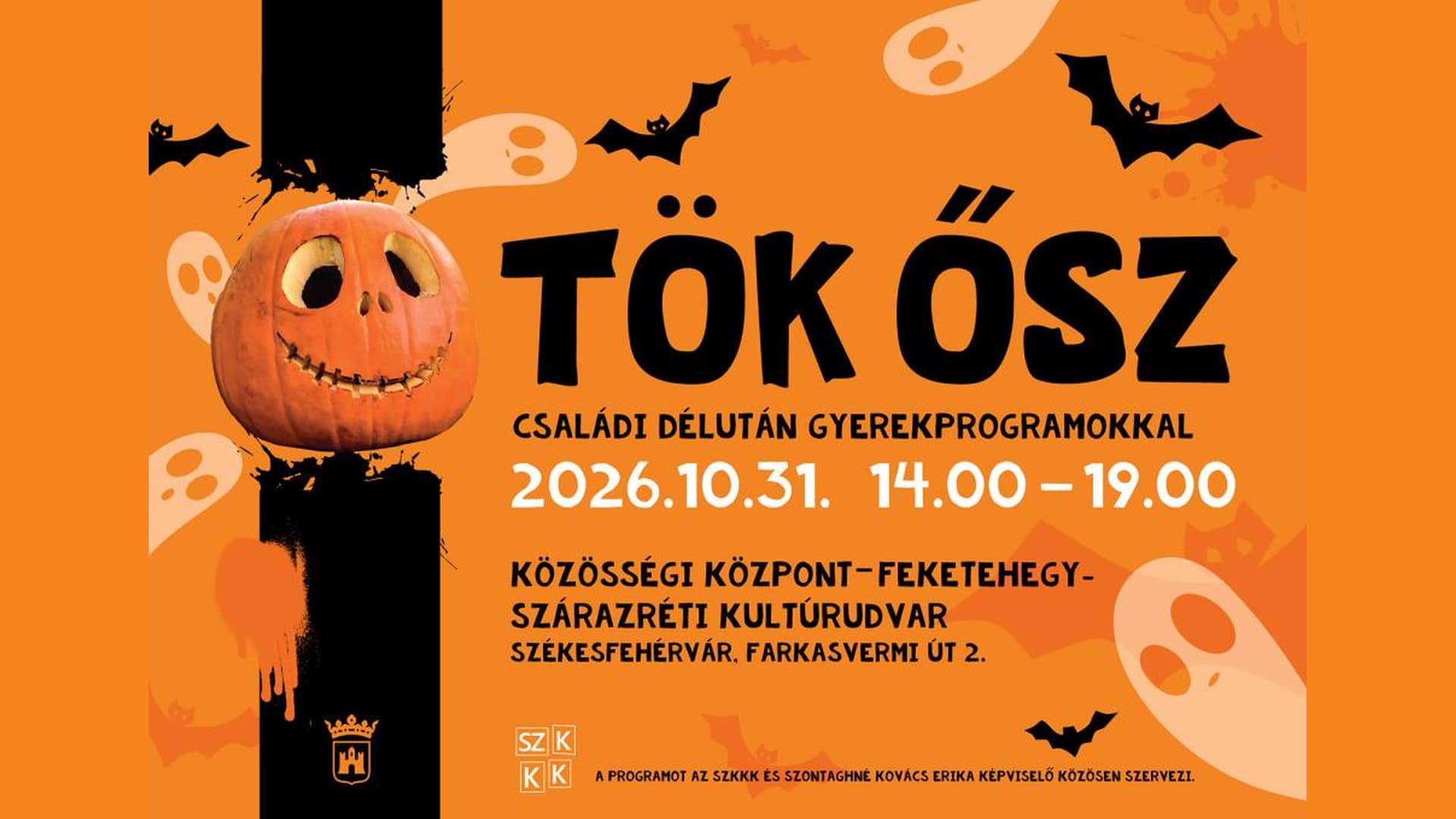 Tökfaragás, vámpírlabirintus és tűzzsonglőr: halloweeni délután a Feketehegy-Szárazréti Kultúrudvarban